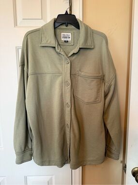 American Eagle Outfitters Olive Green Button-Up Shirt Jacket